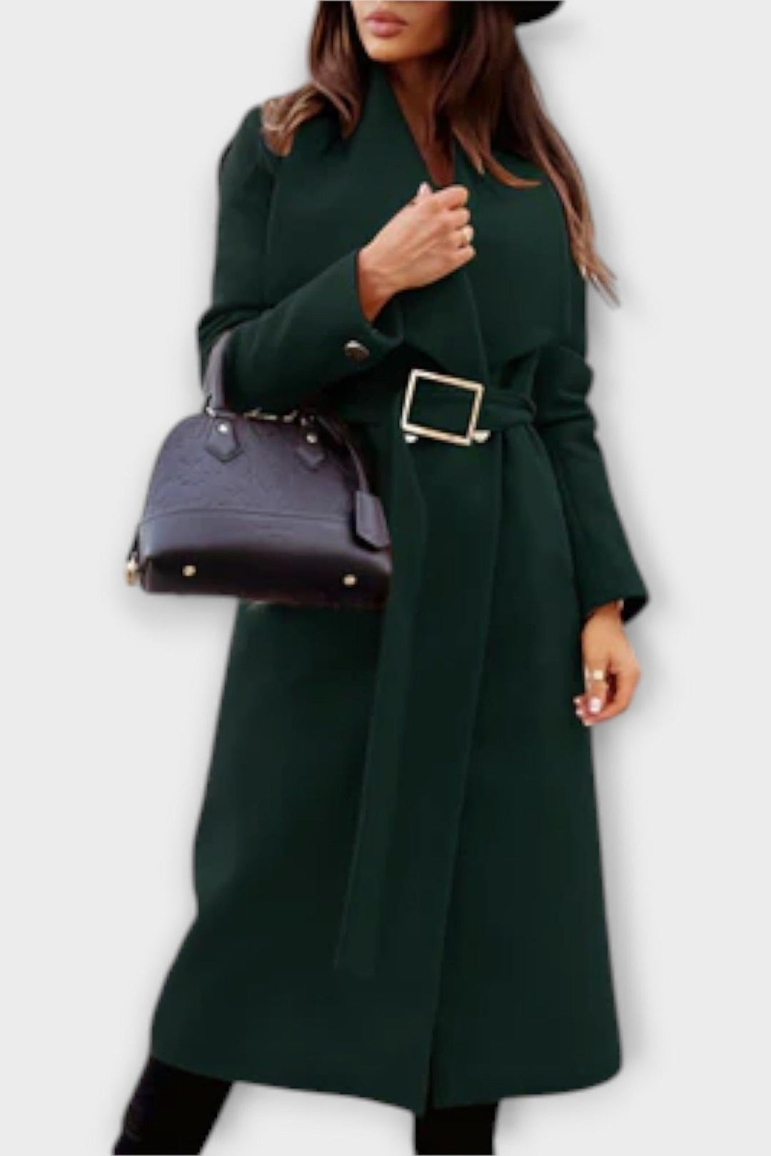 Ella | White Belted Long Coat