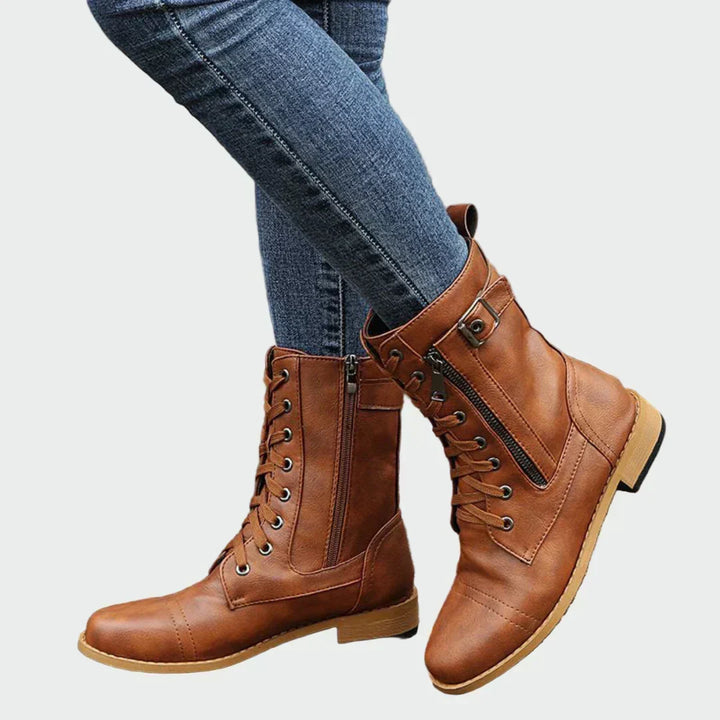 Aurora | Leather Combat Boots