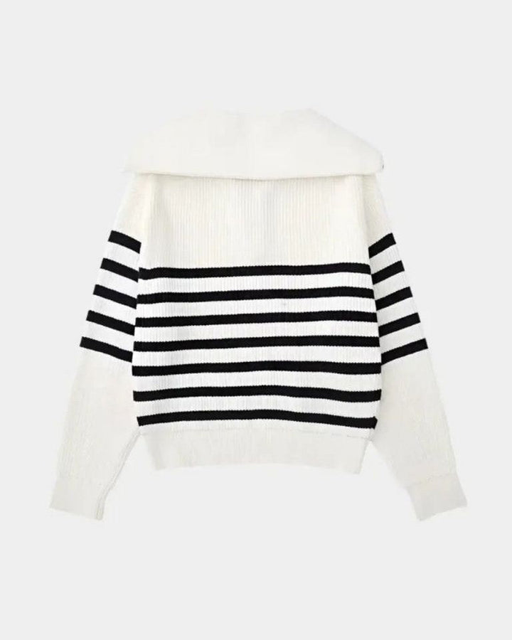 Felix | Navy Striped Half-Zip Jumper