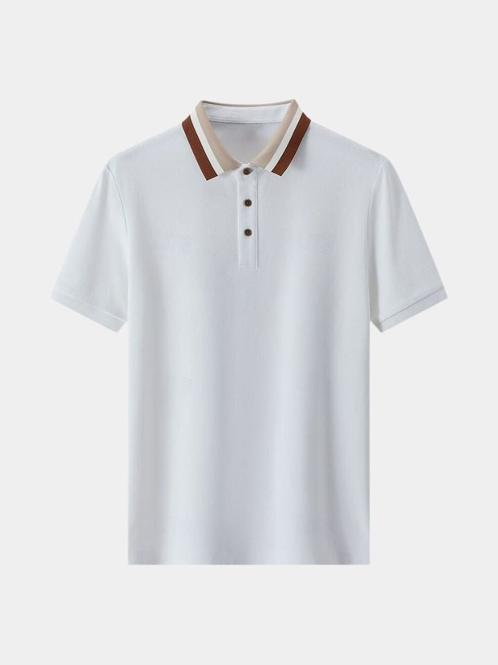 Felix | Light Grey Contrast-Collar Polo