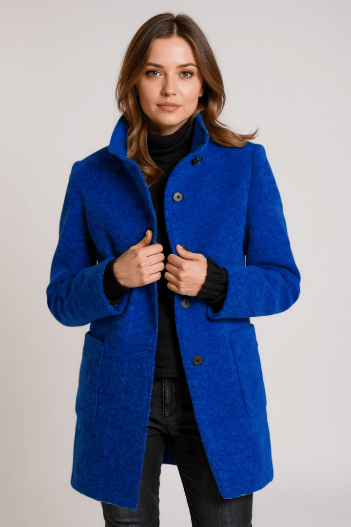 Florrie | Camel Button-Front Long Coat