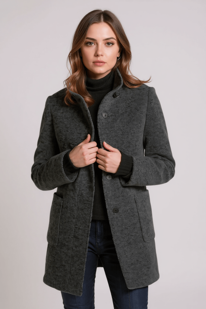 Florrie | Camel Button-Front Long Coat