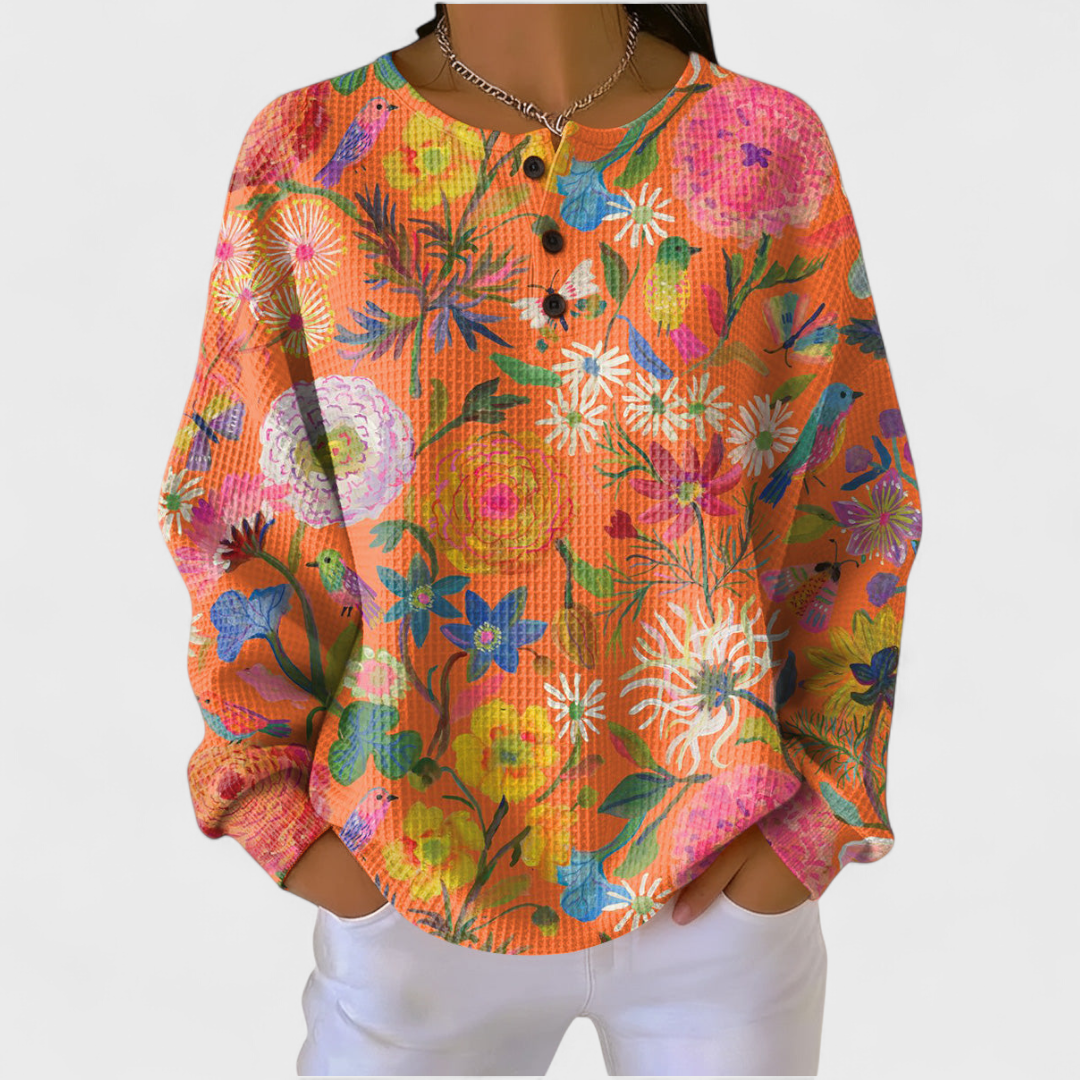 Britt | Colorful Floral Pattern Pullover