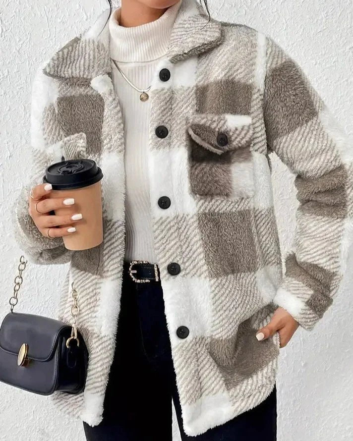 Gina | Checked Fleece Jacket