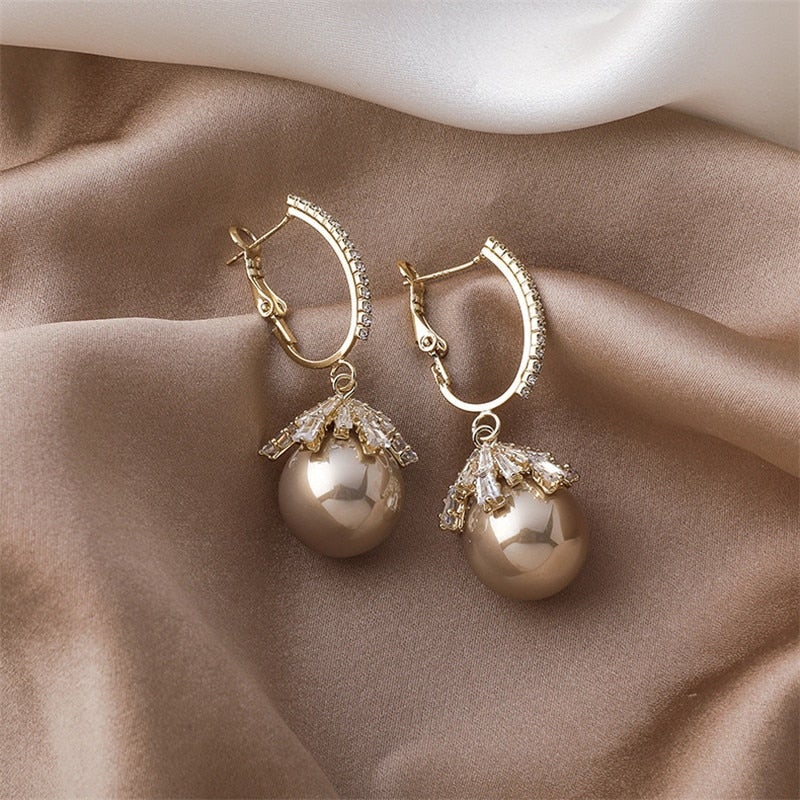 Elegant Malia Pearl Drop Earrings