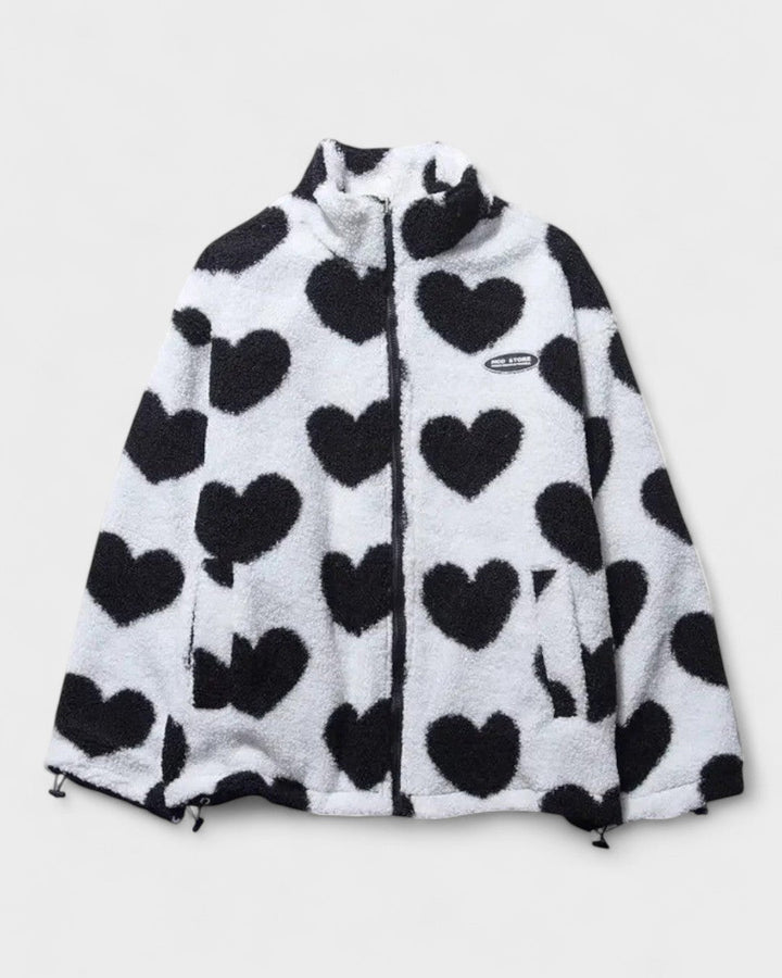 Helena | Heart Print Reversible Jacket