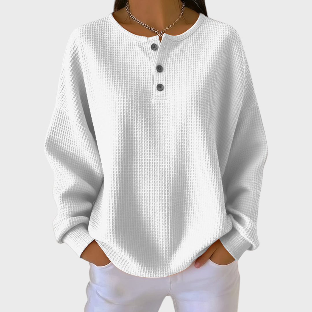 Iris | Cozy Waffle Knit Pullover