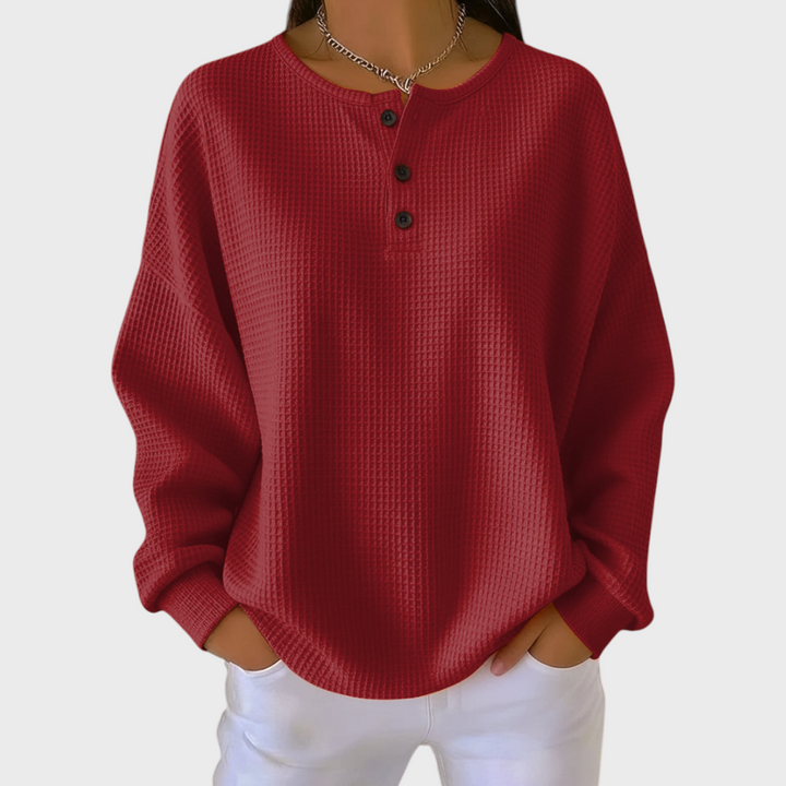 Iris | Cozy Waffle Knit Pullover