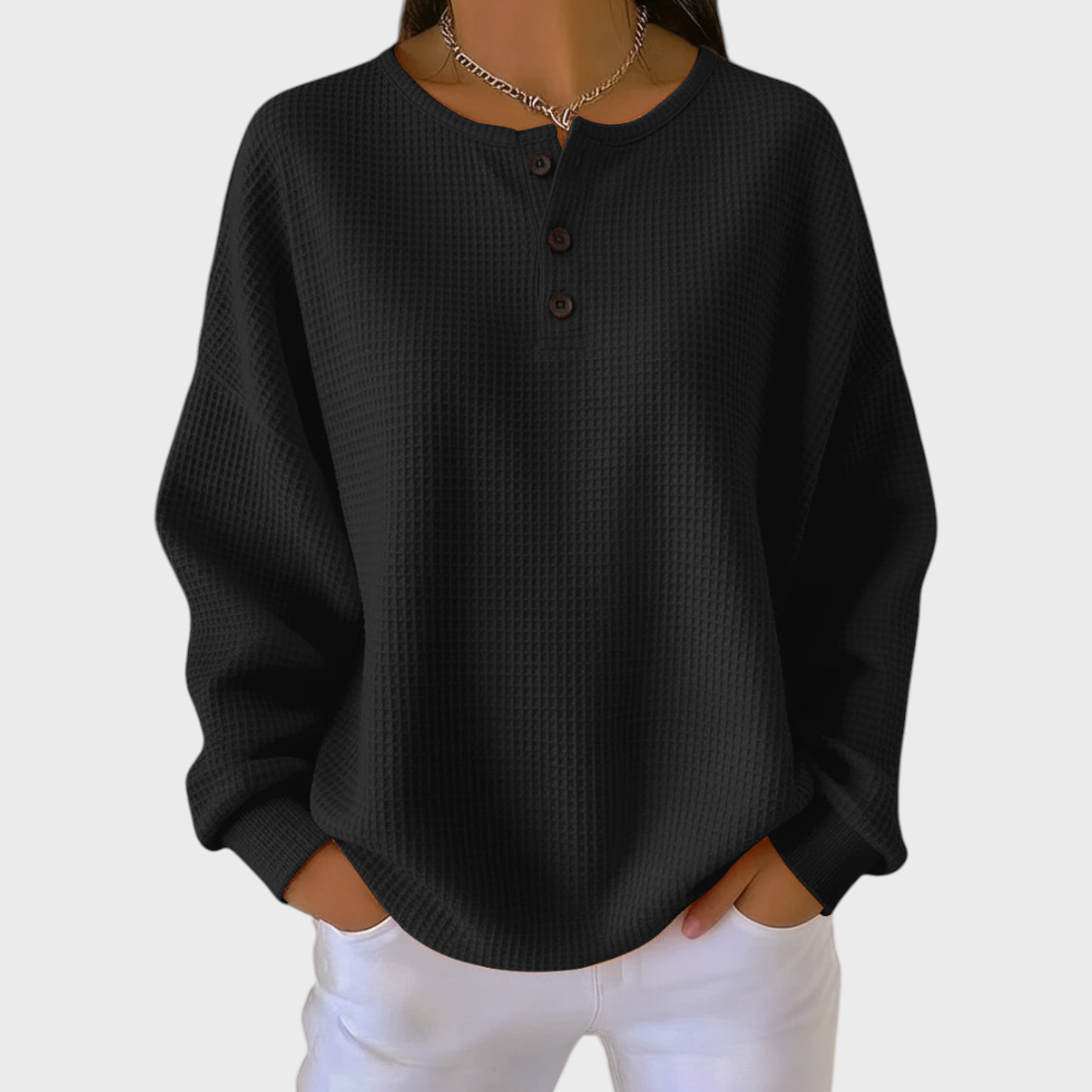 Iris | Cozy Waffle Knit Pullover