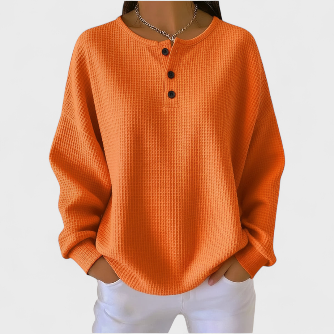 Iris | Cozy Waffle Knit Pullover