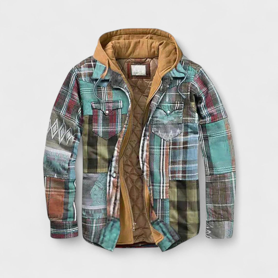 Oliver | Blue Checked Hooded Jacket