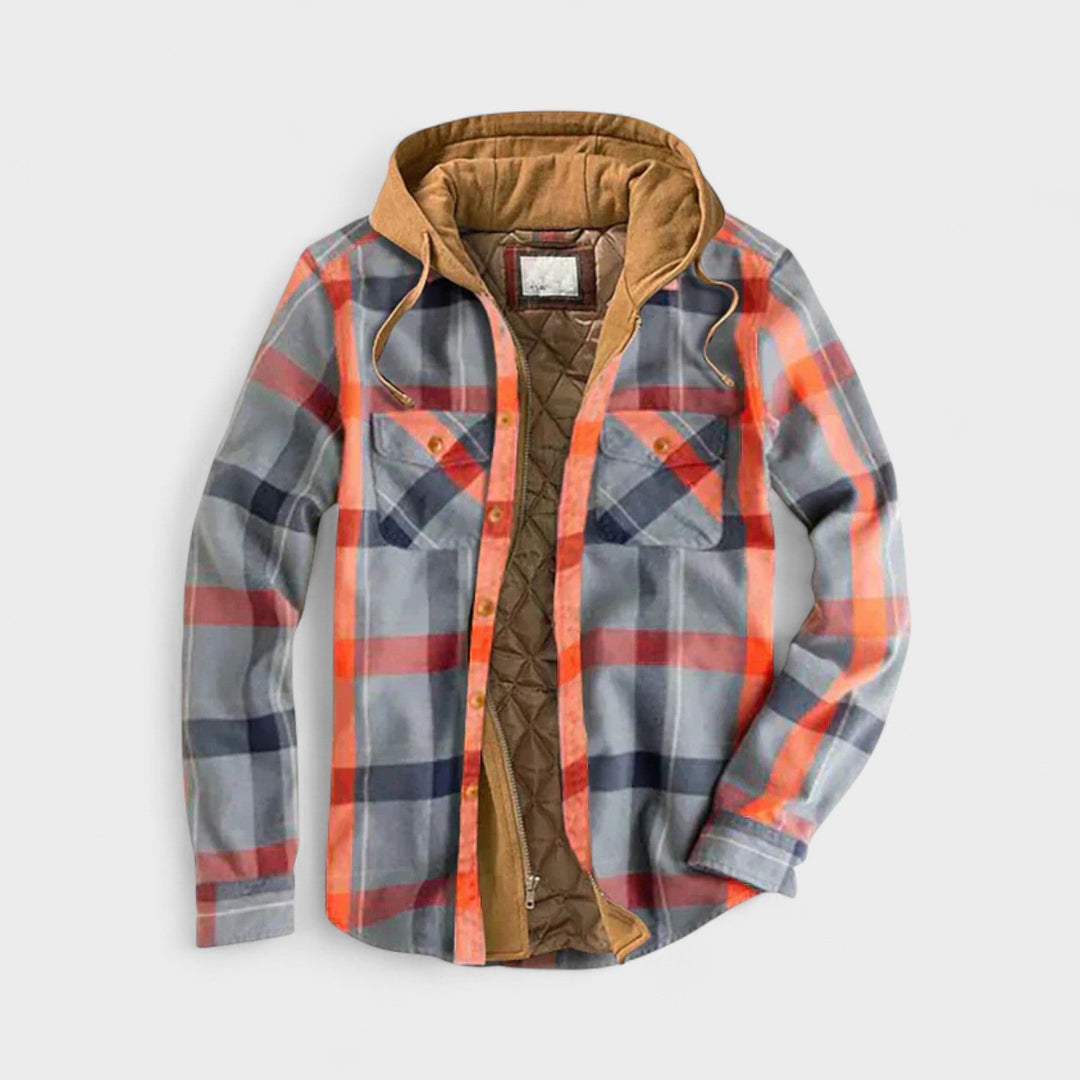 Oliver | Blue Checked Hooded Jacket