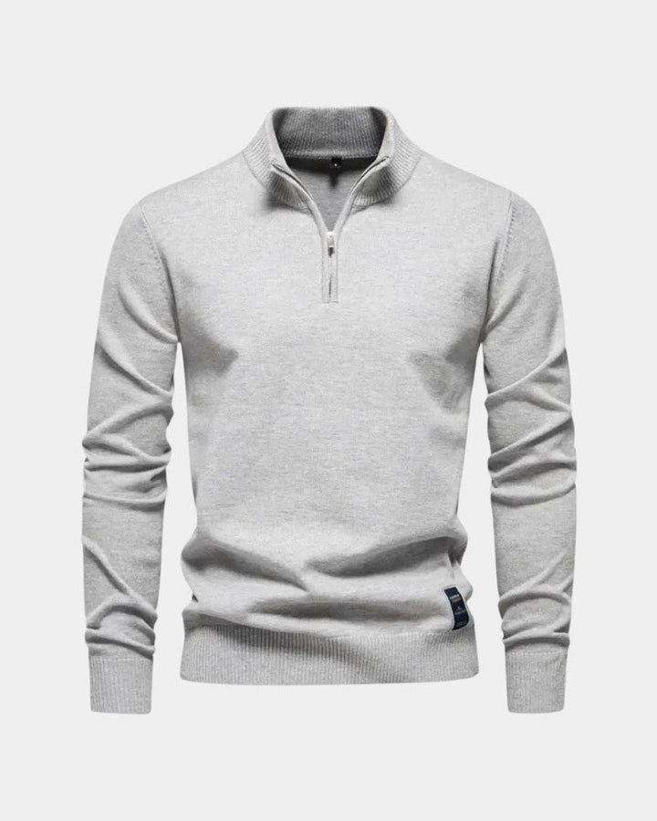 Jacob | Light Grey Half-Zip Jumper