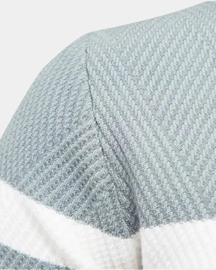 Joshua | Green Striped Crew-Neck Jumper