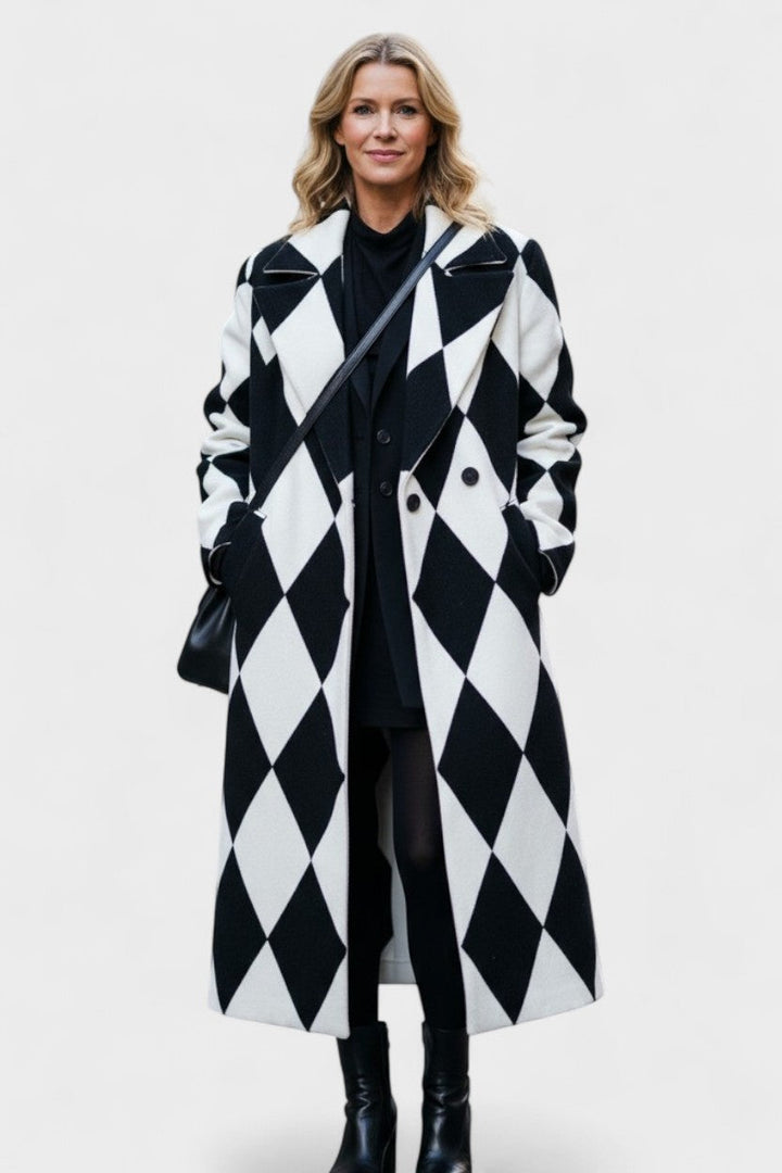 Catrin | Colourful Checked Oversized Coat