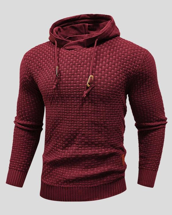 Kelvin | Grey Textured Knitted Hoodie