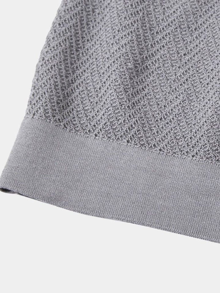 Kelvin | Textured Brown Knit Polo