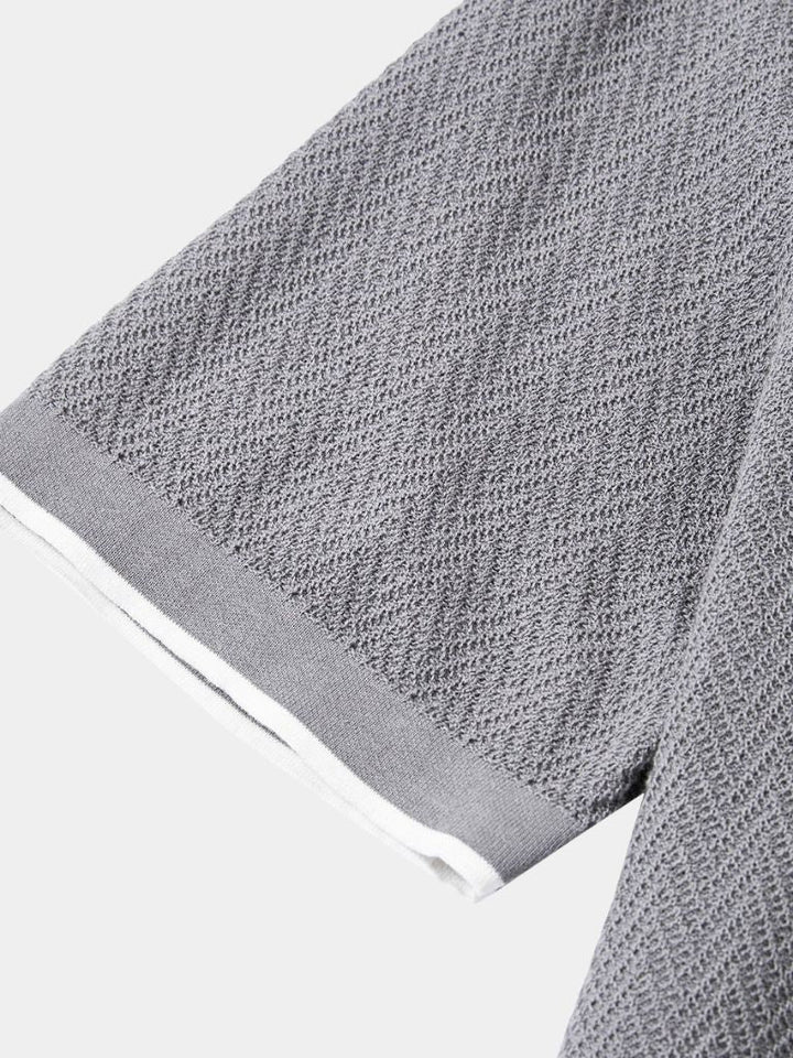 Kelvin | Textured Brown Knit Polo