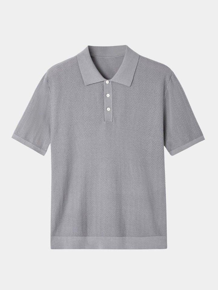 Kelvin | Textured Brown Knit Polo