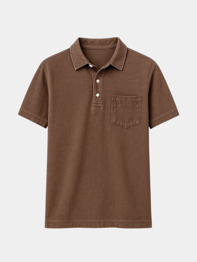 Lawrence | Denim-Look Pocket Polo Shirt