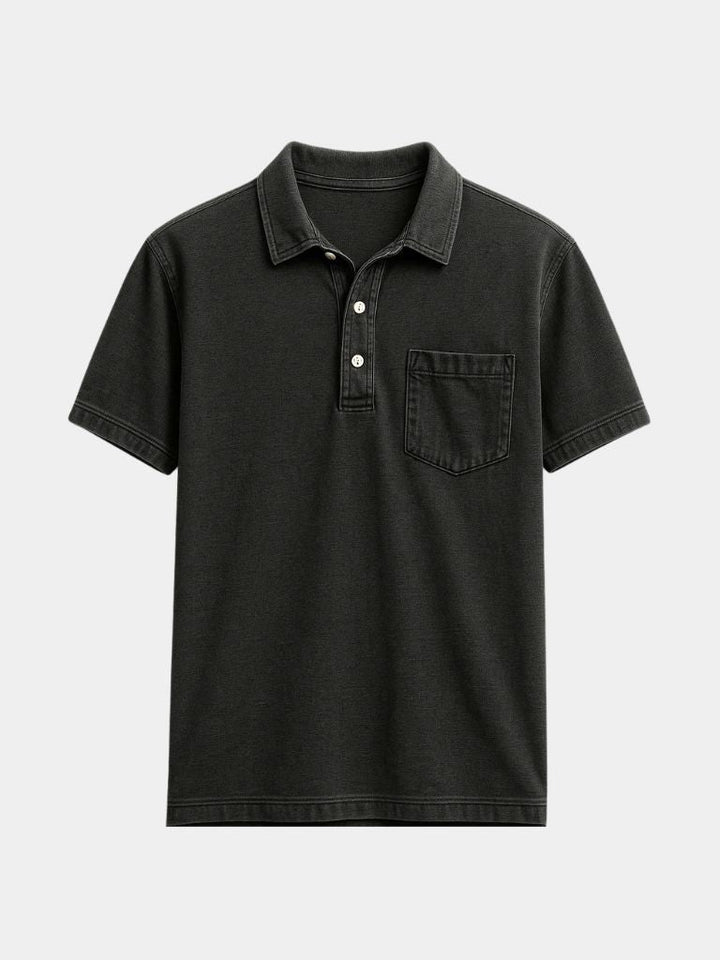 Lawrence | Denim-Look Pocket Polo Shirt