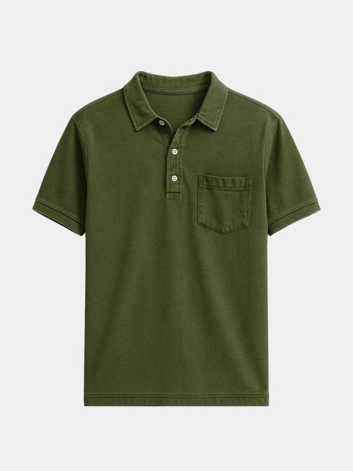 Lawrence | Denim-Look Pocket Polo Shirt