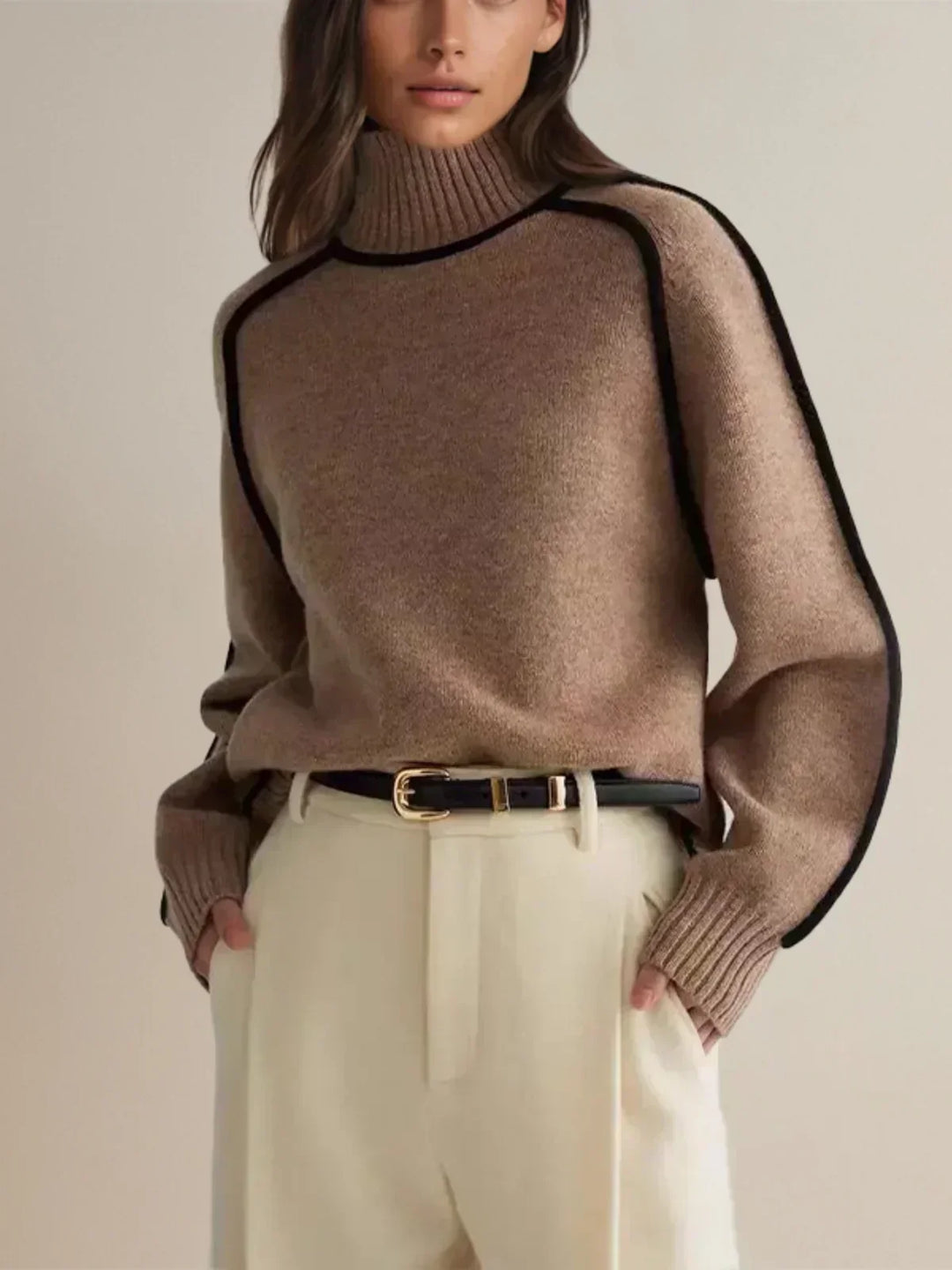 Carine | Chic High-Neck Jumper