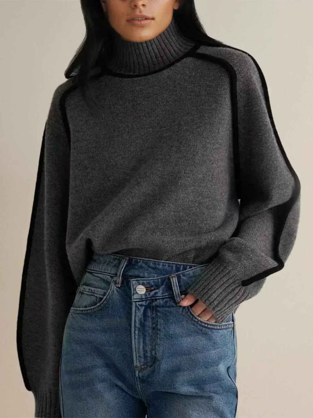 Carine | Chic High-Neck Jumper