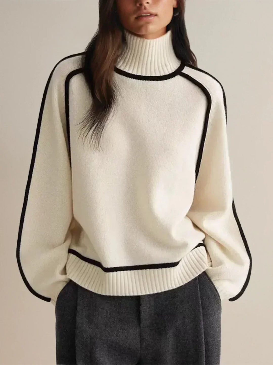 Carine | Chic High-Neck Jumper