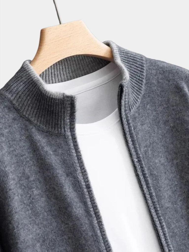 Lewis | Taupe Zip-Front Jacket