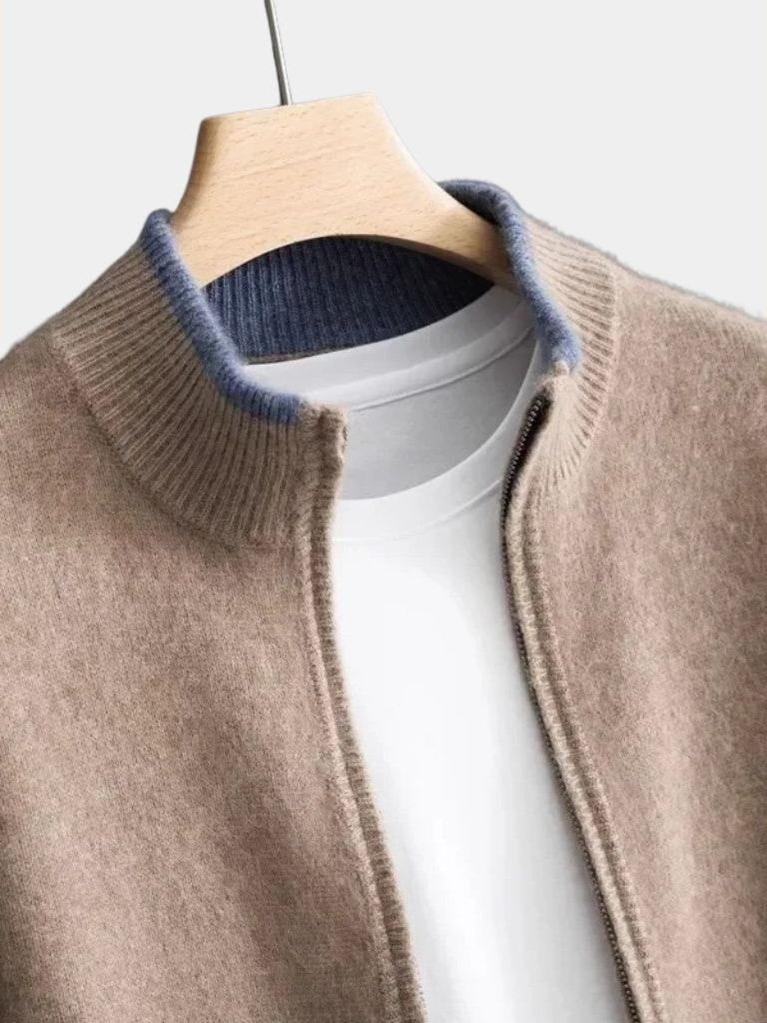 Lewis | Taupe Zip-Front Jacket