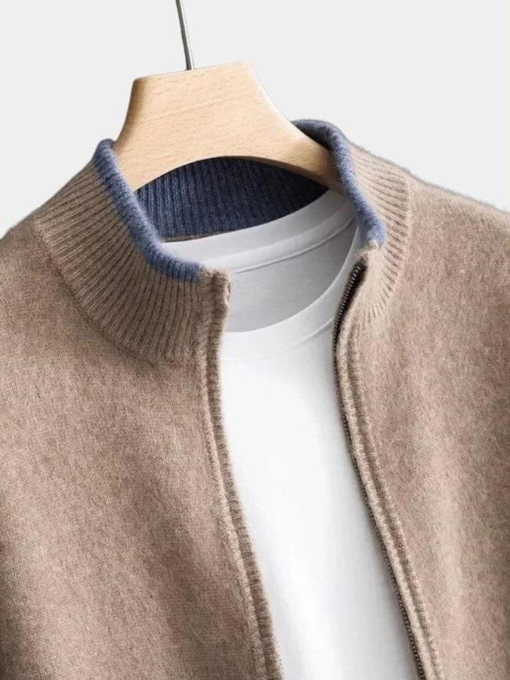 Lewis | Taupe Zip-Front Jacket