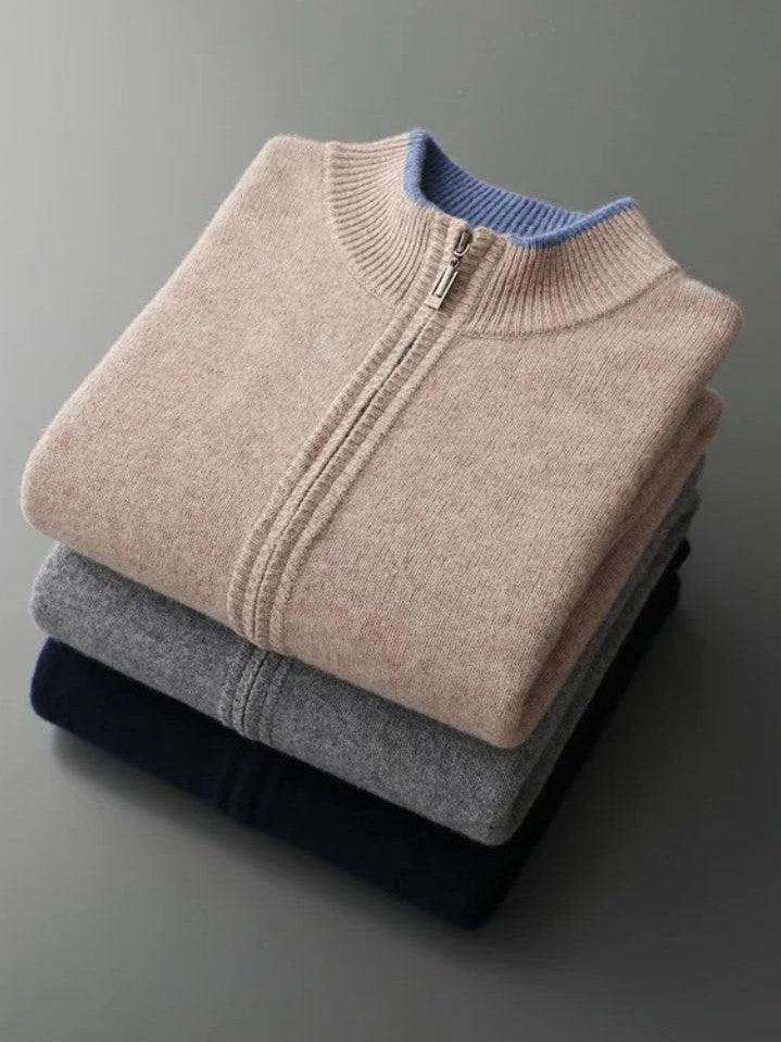 Lewis | Taupe Zip-Front Jacket