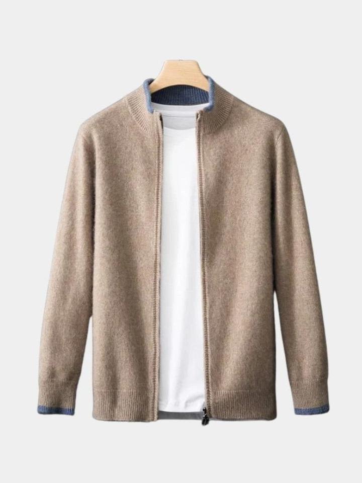 Lewis | Taupe Zip-Front Jacket