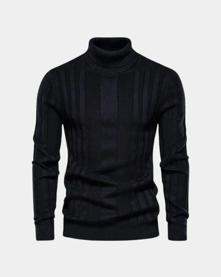 Lucas | Grey Ribbed Roll-Neck Jumper