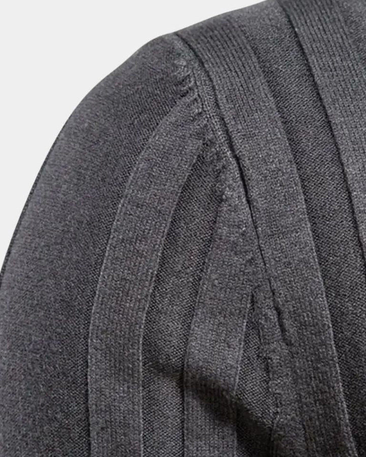 Lucas | Grey Ribbed Roll-Neck Jumper