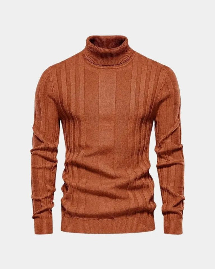 Lucas | Grey Ribbed Roll-Neck Jumper