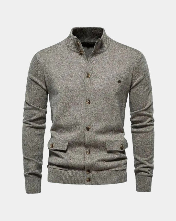 Max | Grey Button Knit Cardigan