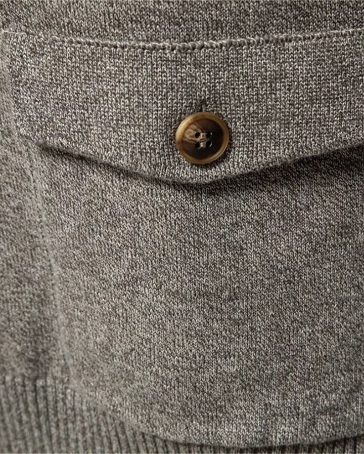 Max | Grey Button Knit Cardigan