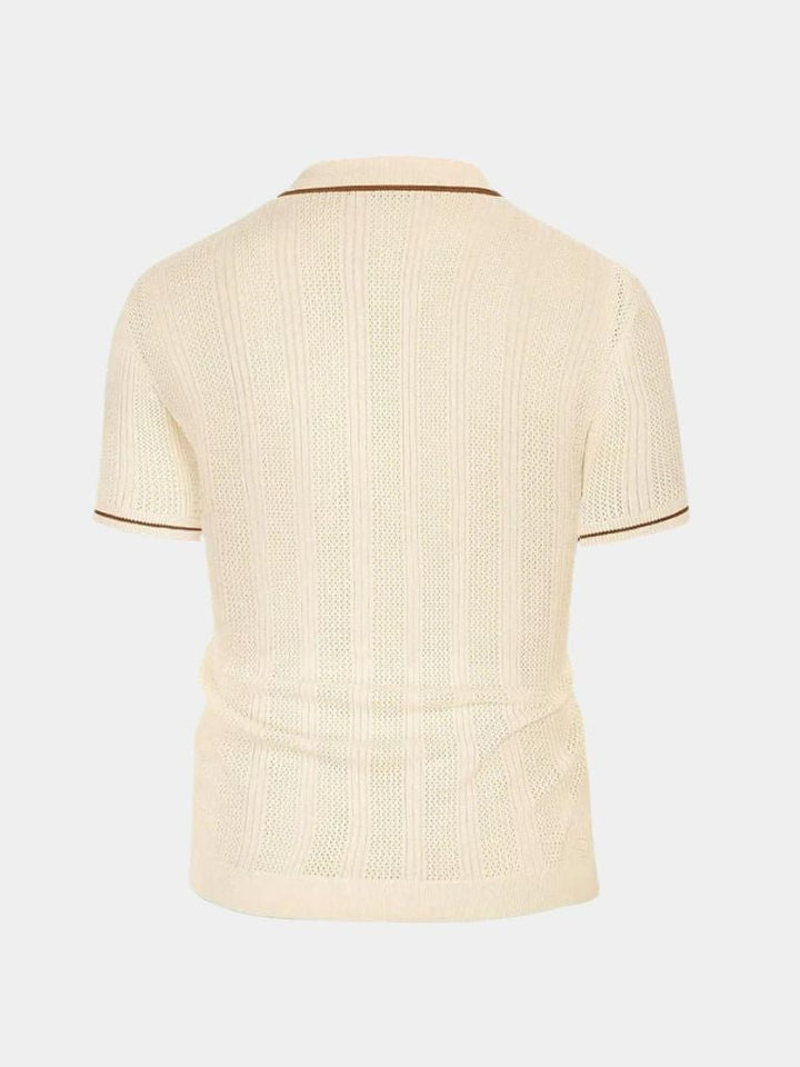 Max | Cream Zip Knit Polo