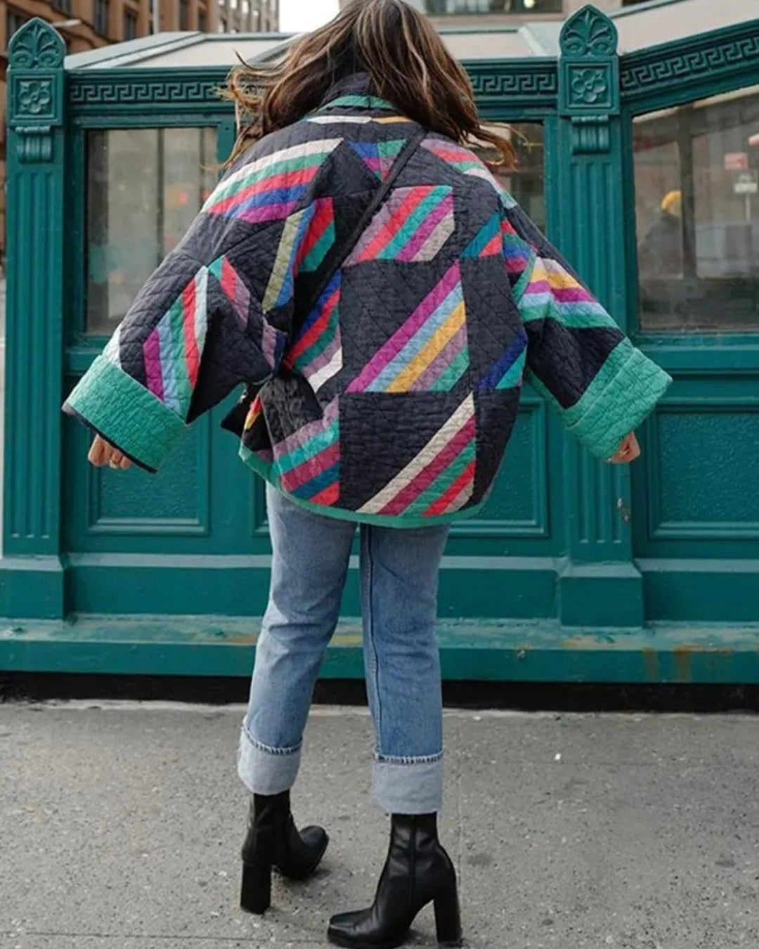 Marisa | Colour-Block Quilted Jacket