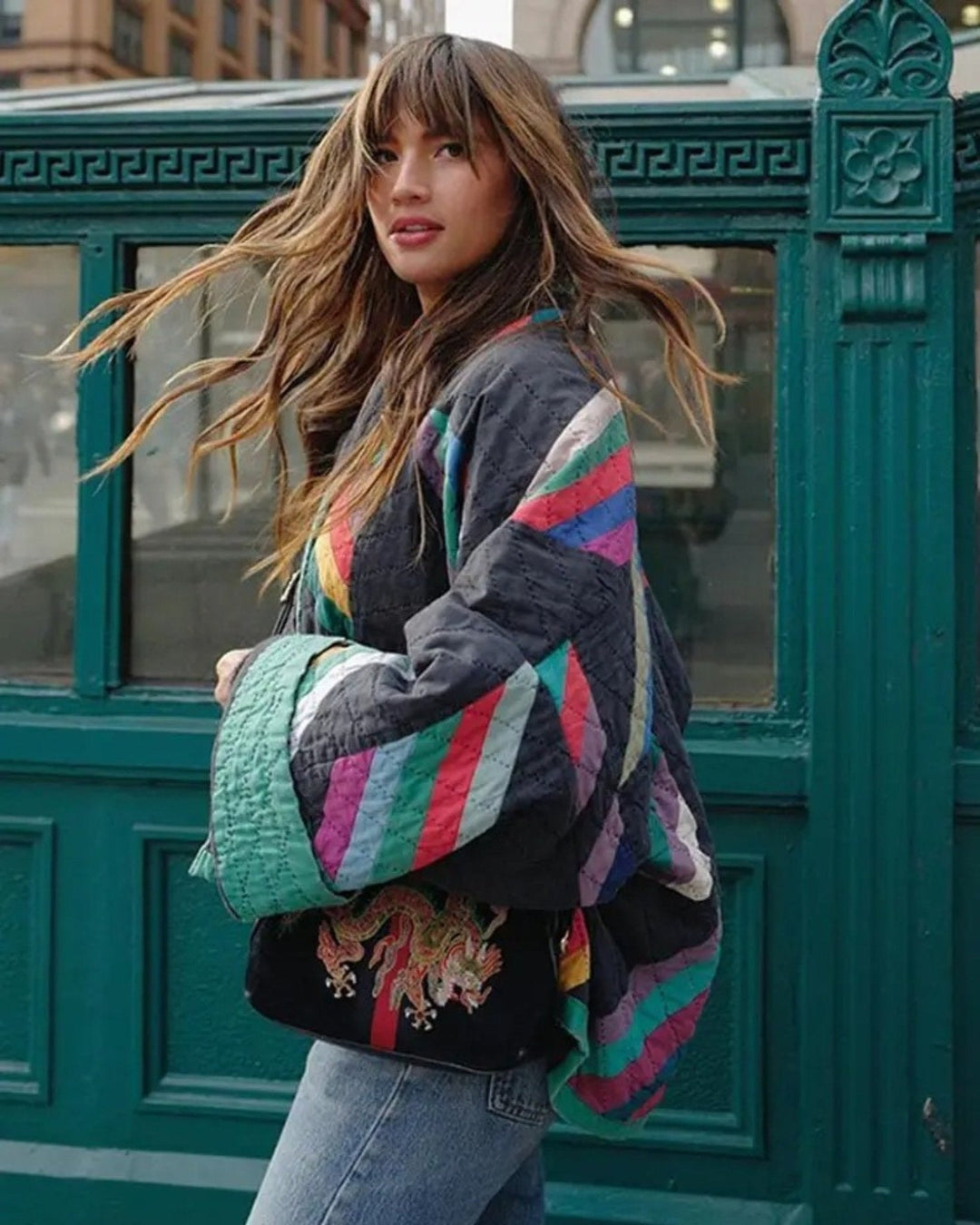 Marisa | Colour-Block Quilted Jacket