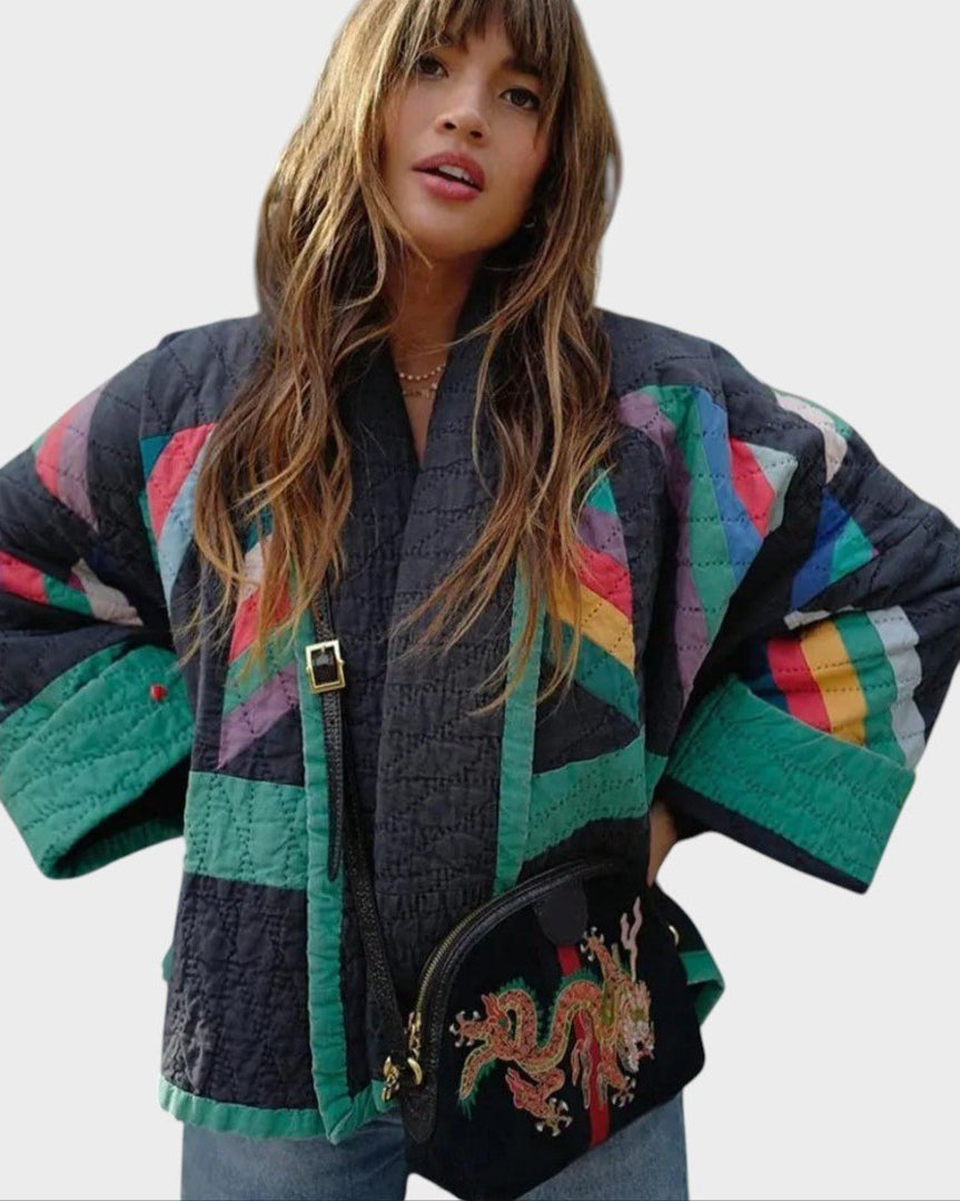 Marisa | Colour-Block Quilted Jacket