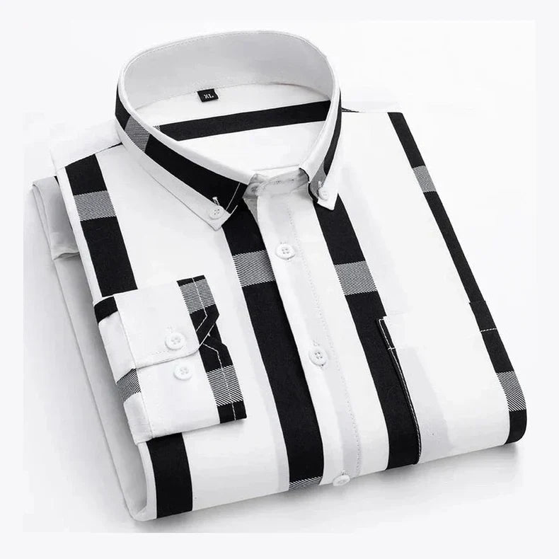 Mark | Brown Vertical-Stripe Shirt