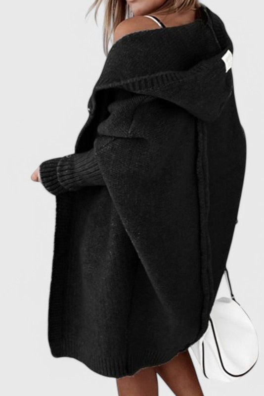 Meg | Grey Hooded Wrap Cardigan