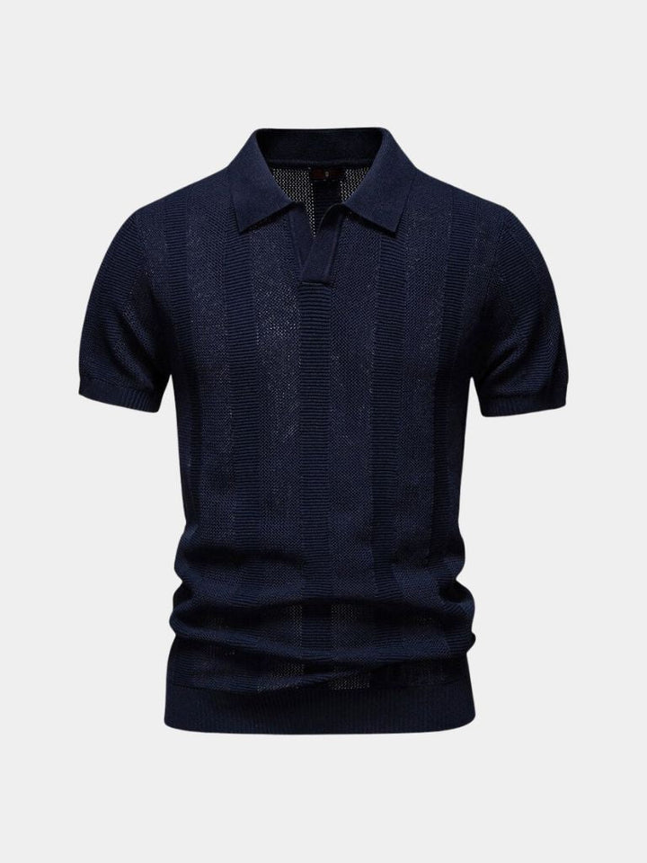 Murray | Textured Beige Knit Polo