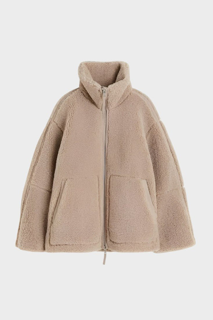 Millie | Cream Teddy Zip Jacket