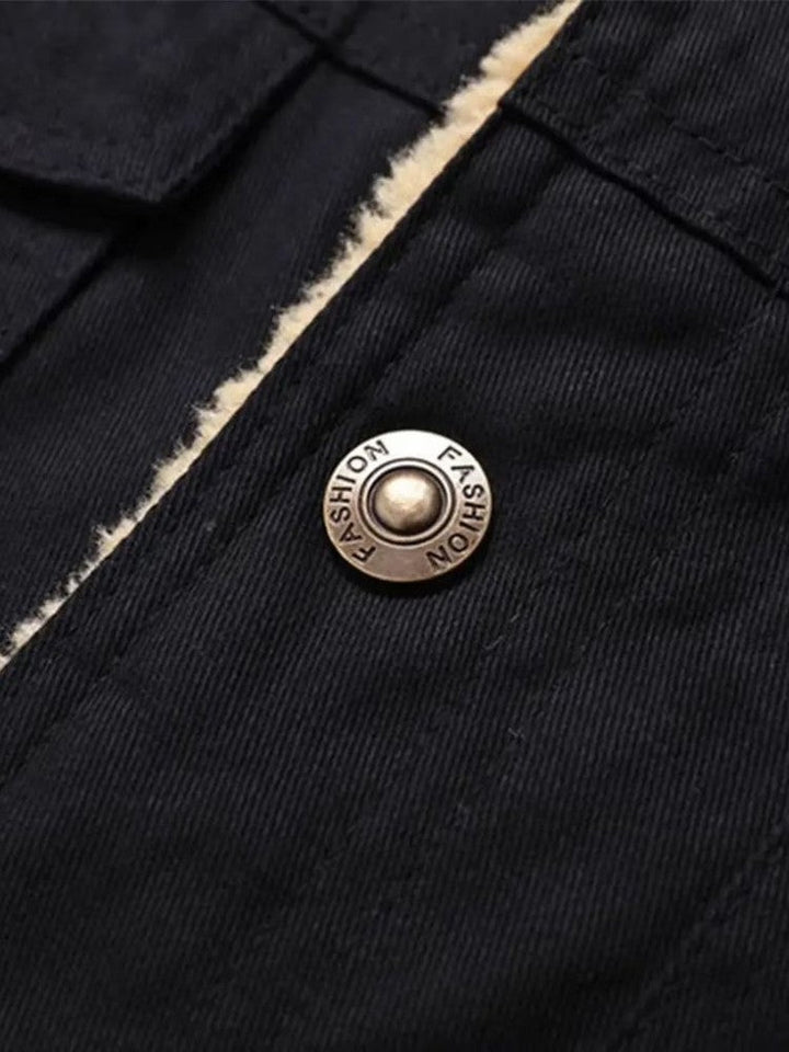 Miles | Black Sherpa-Lined Jacket