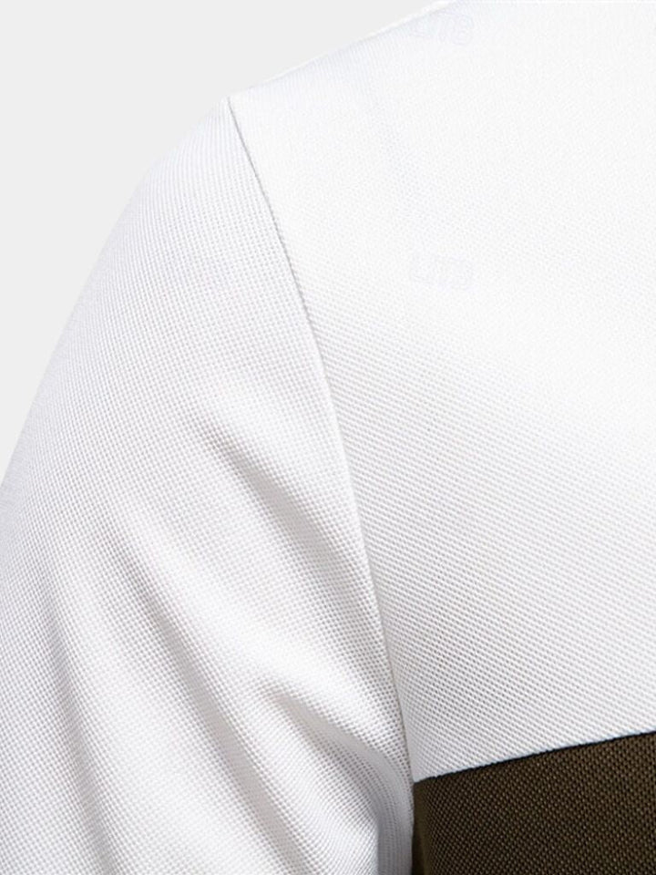 Nicholas | White Contrast-Stripe Polo