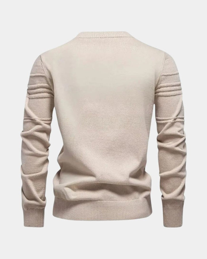 Noel | Cream Striped Crew-Neck Jumper